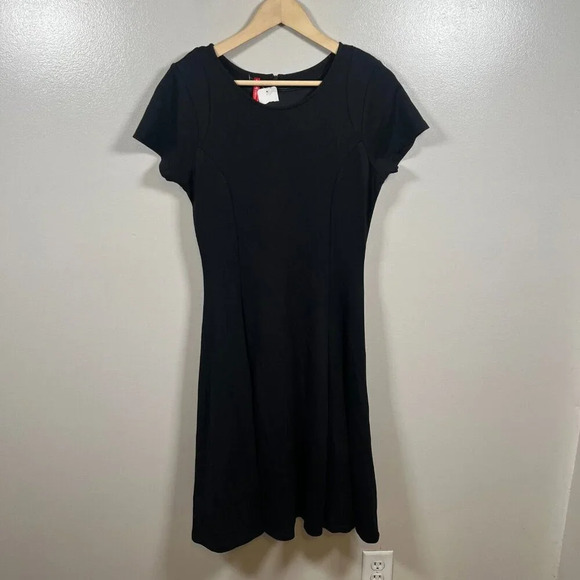 Ruby Ribbon A-Line Ponte Knit Dress Size Medium Black Built in Shapwear Work - Picture 1 of 11